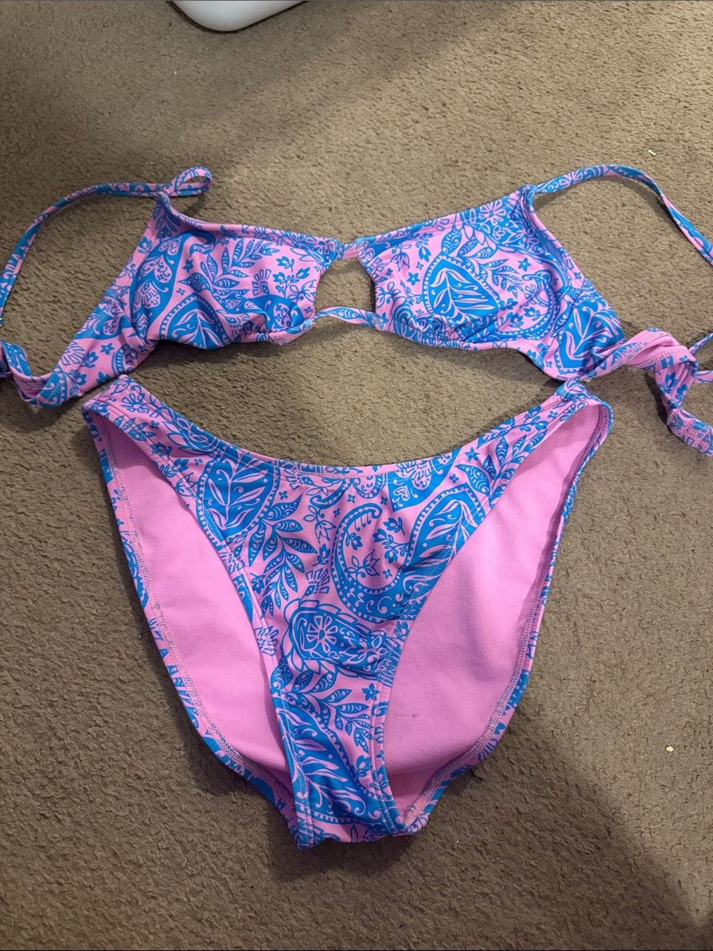 wild fable Pink and Blue Paisley Bikini set